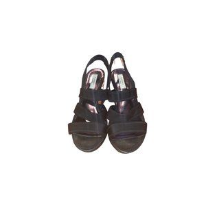 Vera Wang Strappy Black Heeled Sandals